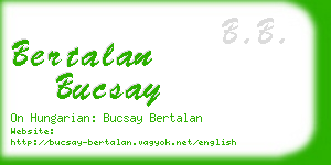 bertalan bucsay business card